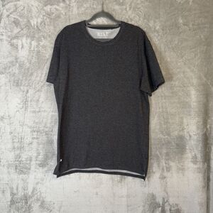 BYLT Basic Crew Split Hem Lux Size Large Short Sleeve Gray Athleisure